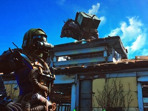 A cow on the rooftop in Fallout 4 A cow on the rooftop in Fallout 4