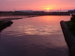材木置き場の夕日 材木置き場の夕日