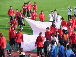 試合後のセレモニーにて 試合後のセレモニーにて