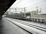 雪の中の常磐線 531系 雪の中の常磐線 531系