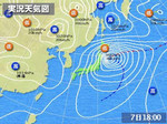 10月7日18時天気図 10月7日18時天気図
