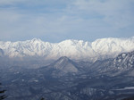 雪の北アルプス遠望