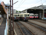 旧型車の佇む今橋車庫。 旧型車の佇む今橋車庫。