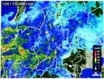 雨が降り出した、雨雲レーダー画像。(2 雨が降り出した、雨雲レーダー画像。(2